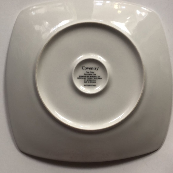 Coventry Antoinette Red Square Porcelain China Plate - Picture 2 of 9